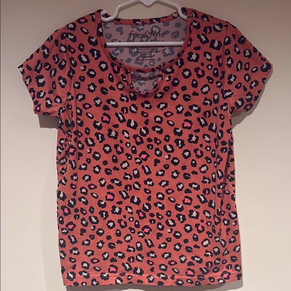 Freestyle Pink Leopard Print Girls' Top